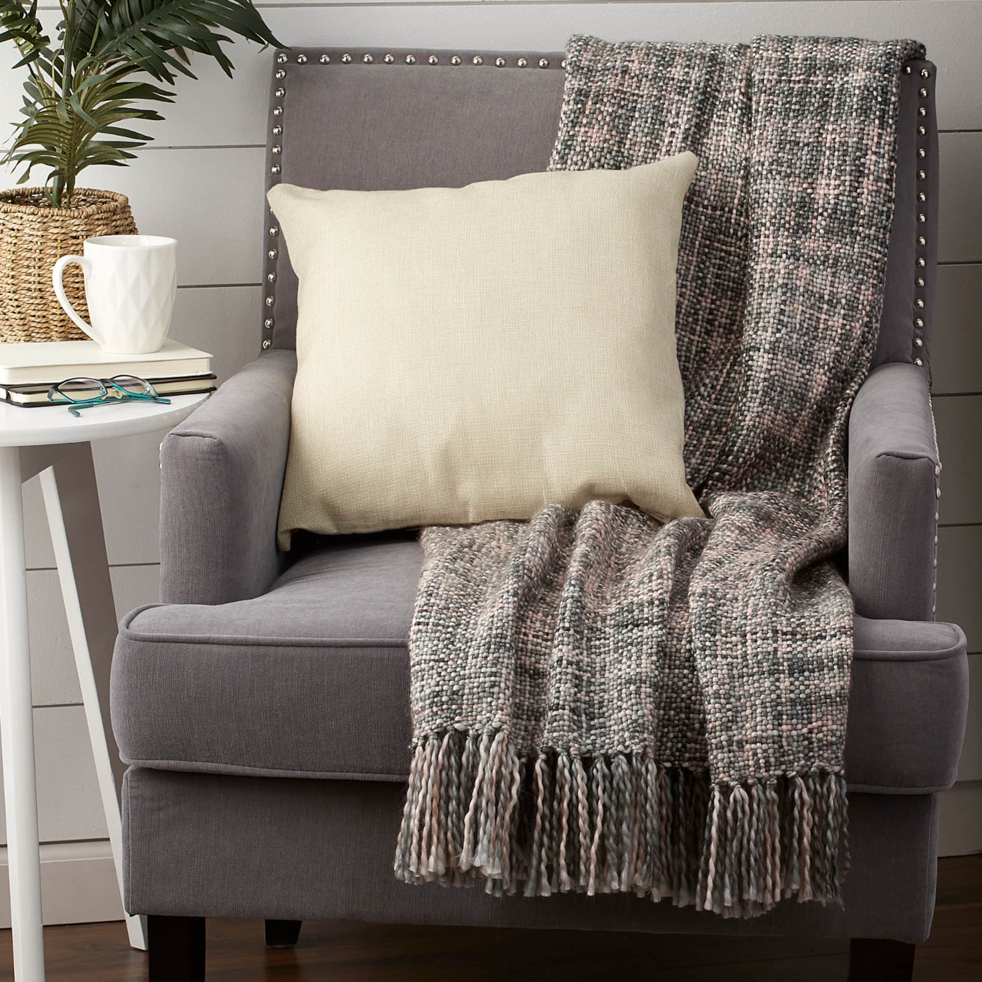 Variegated Gray Acrylic Throw